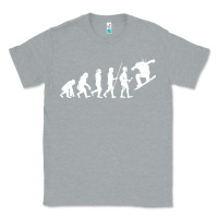 Heather Grey Snowboarding Evolution | Snowboard Mountain Winter Classic Tee - artisFamous