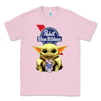 Bubblegum Pink Baby Yoda Hugs Pabst Blue Ribbon Beer Classic Tee - artisFamous