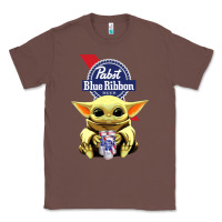 Chestnut Baby Yoda Hugs Pabst Blue Ribbon Beer Classic Tee - artisFamous