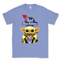 Colony Blue Baby Yoda Hugs Pabst Blue Ribbon Beer Classic Tee - artisFamous