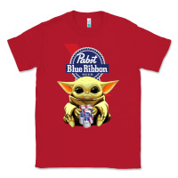 Red Baby Yoda Hugs Pabst Blue Ribbon Beer Classic Tee - artisFamous