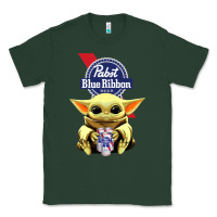 Sports Green Baby Yoda Hugs Pabst Blue Ribbon Beer Classic Tee - artisFamous