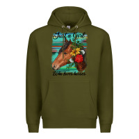 Army Green just a girl who loves horseshoe Premium Hoodie - RanaPortraitStore