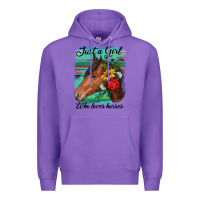 Purple just a girl who loves horseshoe Premium Hoodie - RanaPortraitStore