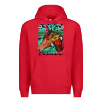 Red just a girl who loves horseshoe Premium Hoodie - RanaPortraitStore