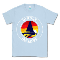 Dusty Blue dingle ireland vintage sailboat 70s retro sunset Classic Tee - artisFamous