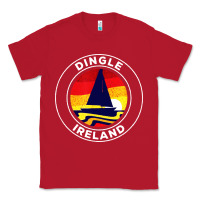 Red dingle ireland vintage sailboat 70s retro sunset Classic Tee - artisFamous