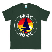 Sports Green dingle ireland vintage sailboat 70s retro sunset Classic Tee - artisFamous