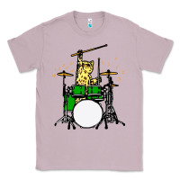 Lilac drummer cat music lover musician playing the drums Classic Tee - artisFamous