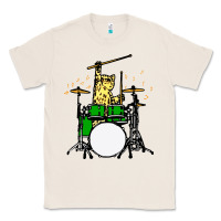 Natural drummer cat music lover musician playing the drums Classic Tee - artisFamous
