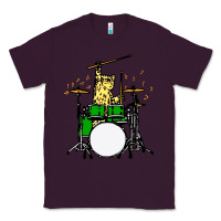 Plum drummer cat music lover musician playing the drums Classic Tee - artisFamous