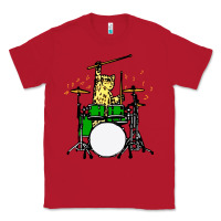 Red drummer cat music lover musician playing the drums Classic Tee - artisFamous