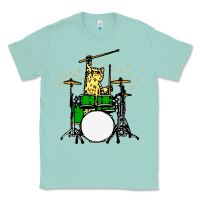 Seafoam drummer cat music lover musician playing the drums Classic Tee - artisFamous