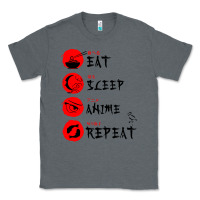 Charcoal Heather eat sleep anime repeat japanese Classic Tee - artisFamous
