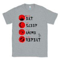 Heather Grey eat sleep anime repeat japanese Classic Tee - artisFamous