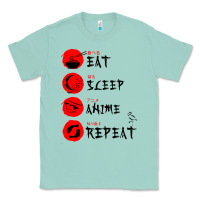 Seafoam eat sleep anime repeat japanese Classic Tee - artisFamous