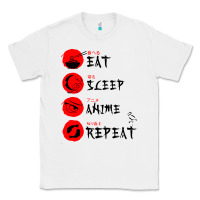 White eat sleep anime repeat japanese Classic Tee - artisFamous