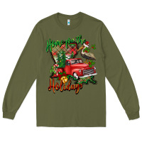 Army Green home for the holidays louisiana Long Sleeve Tee - BarkalooDesign