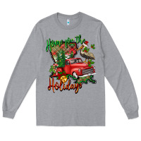 Heather Grey home for the holidays louisiana Long Sleeve Tee - BarkalooDesign