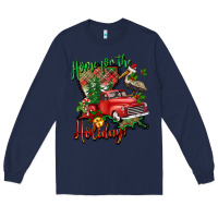 Navy home for the holidays louisiana Long Sleeve Tee - BarkalooDesign