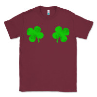 Burgundy four leaf clover Classic Tee - artisFamous