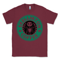Burgundy skeleton coffee halloween Classic Tee - artisFamous