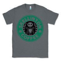 Charcoal Heather skeleton coffee halloween Classic Tee - artisFamous