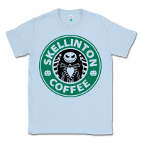 Dusty Blue skeleton coffee halloween Classic Tee - artisFamous