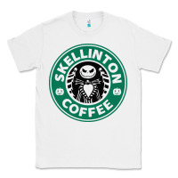 White skeleton coffee halloween Classic Tee - artisFamous