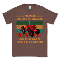Chestnut never underestimate an old man with a tractor retro vintage Classic Tee - artisFamous