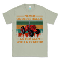 Matcha never underestimate an old man with a tractor retro vintage Classic Tee - artisFamous
