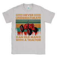 Moon Dust never underestimate an old man with a tractor retro vintage Classic Tee - artisFamous