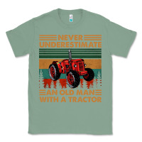 Sage never underestimate an old man with a tractor retro vintage Classic Tee - artisFamous