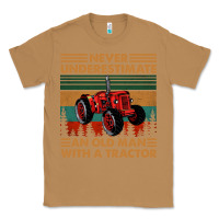 Toasted Coconut never underestimate an old man with a tractor retro vintage Classic Tee - artisFamous