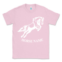 Bubblegum Pink Personalised Horse Printed Equestrian Riding Cob Jumping Rider Horse Classic Tee - artisFamous
