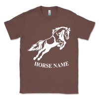 Chestnut Personalised Horse Printed Equestrian Riding Cob Jumping Rider Horse Classic Tee - artisFamous