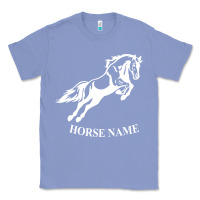 Colony Blue Personalised Horse Printed Equestrian Riding Cob Jumping Rider Horse Classic Tee - artisFamous