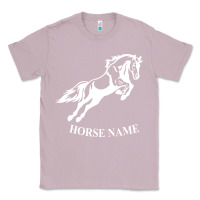 Lilac Personalised Horse Printed Equestrian Riding Cob Jumping Rider Horse Classic Tee - artisFamous