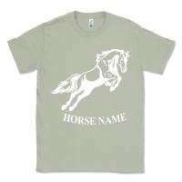 Matcha Personalised Horse Printed Equestrian Riding Cob Jumping Rider Horse Classic Tee - artisFamous