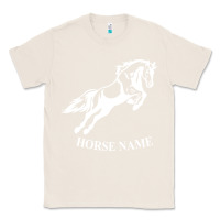 Natural Personalised Horse Printed Equestrian Riding Cob Jumping Rider Horse Classic Tee - artisFamous