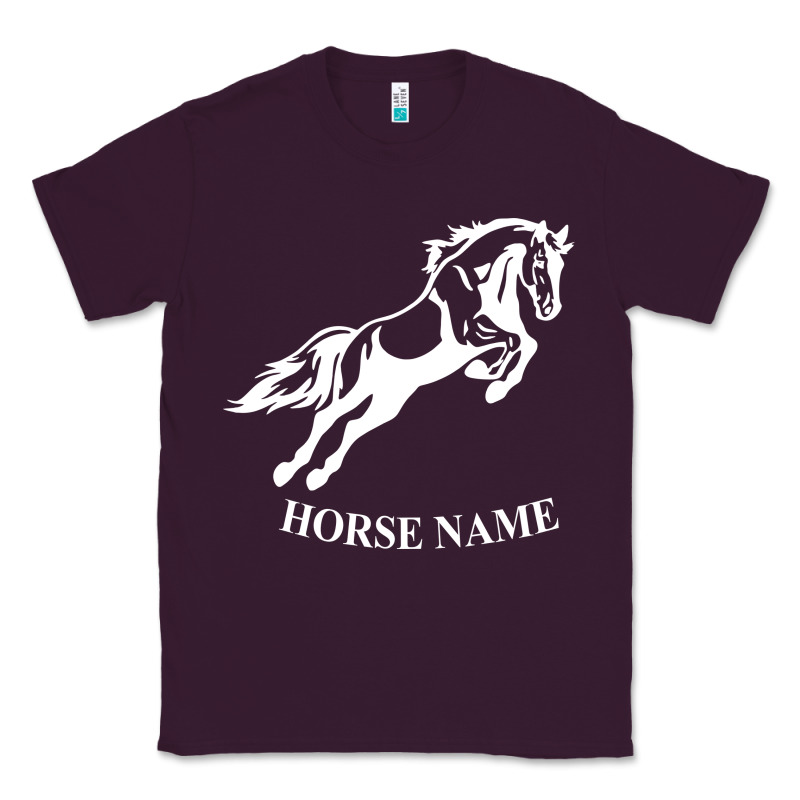 Personalised Horse Printed Equestrian Riding Cob Jumping Rider Horse Classic Tee by artisFamous | Teevron