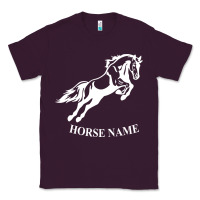 Plum Personalised Horse Printed Equestrian Riding Cob Jumping Rider Horse Classic Tee - artisFamous