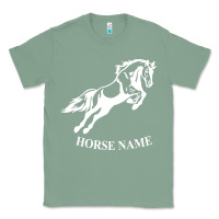 Sage Personalised Horse Printed Equestrian Riding Cob Jumping Rider Horse Classic Tee - artisFamous