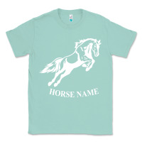 Seafoam Personalised Horse Printed Equestrian Riding Cob Jumping Rider Horse Classic Tee - artisFamous