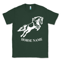 Sports Green Personalised Horse Printed Equestrian Riding Cob Jumping Rider Horse Classic Tee - artisFamous