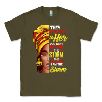 Army Green black history month shirt african woman afro i am the storm t shirt Classic Tee - artisFamous