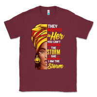 Burgundy black history month shirt african woman afro i am the storm t shirt Classic Tee - artisFamous