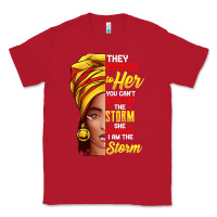 Red black history month shirt african woman afro i am the storm t shirt Classic Tee - artisFamous
