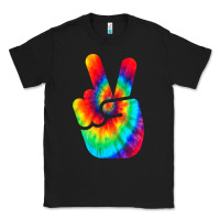 Black cool peace hand tie dye t shirt for boys and girls Classic Tee - artisFamous