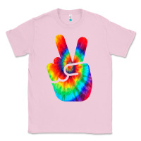 Bubblegum Pink cool peace hand tie dye t shirt for boys and girls Classic Tee - artisFamous